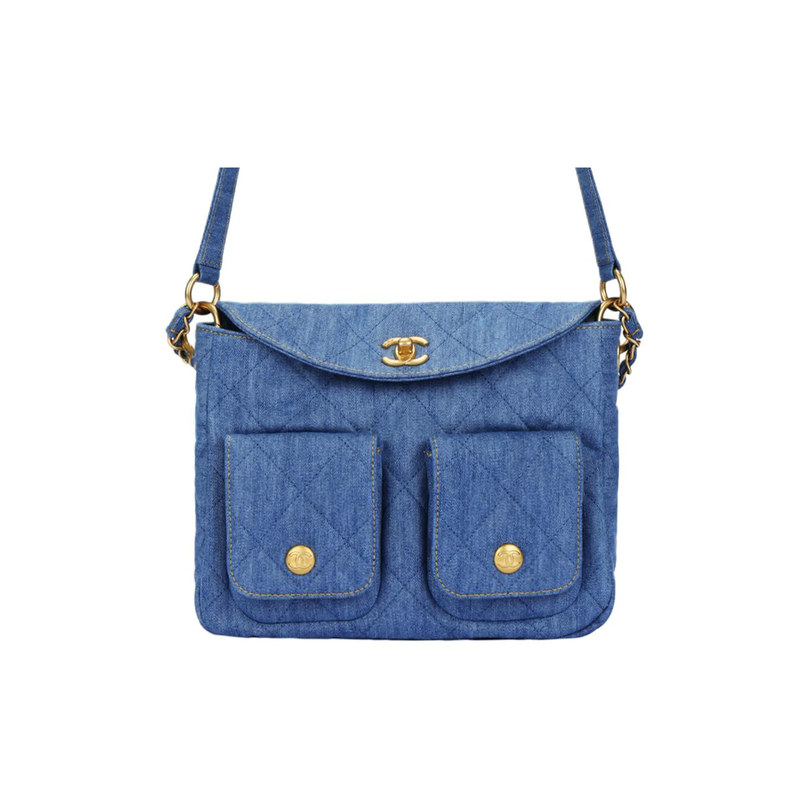 CHANEL Denim Handbag, Shoulder Bag, Crossbody Bag Women's Denim Blue
