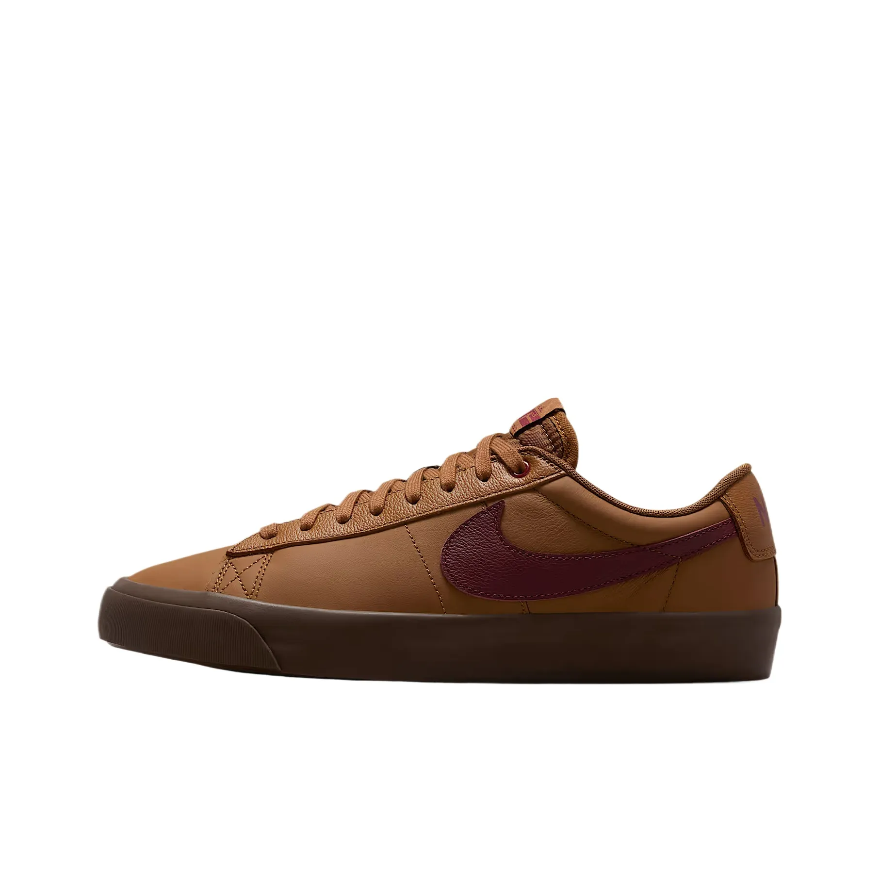 Nike SB Blazer Устойчивые к истиранию Низкие Кроссовки для скейтбординга Мужские Светлый Английский Коричневый