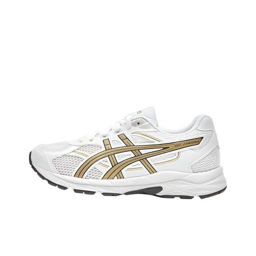 Asics Дышащая Поддержка Отскок Низкий Топ Детская Беговая Обувь Белый Желтый Подростки