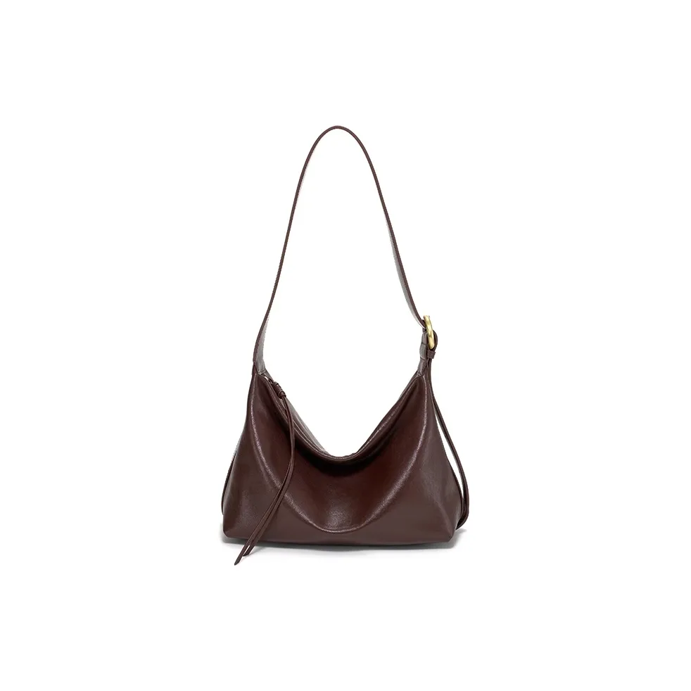 Simedin Первый слой Растительное дубление Коровья кожа Сумка через плечо Женская Кофе