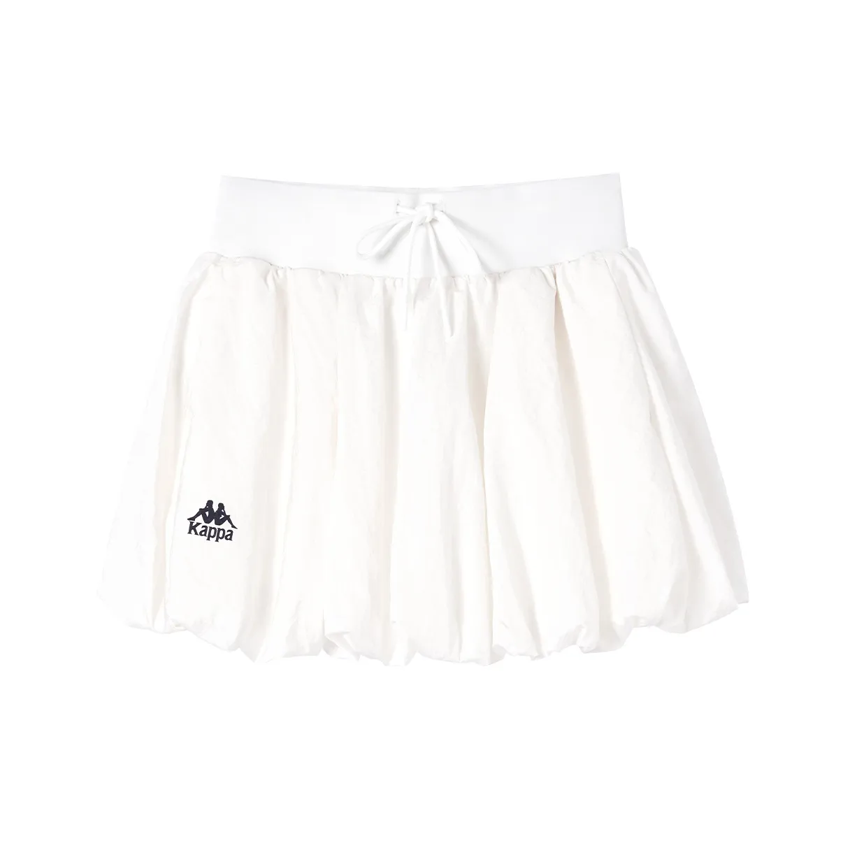 KAPPA Универсальный HIGH RISE A Линия Пышная юбка Удобный Однотонный Облако Цветочная почка Повседневные короткие юбки Женские Корейский белый