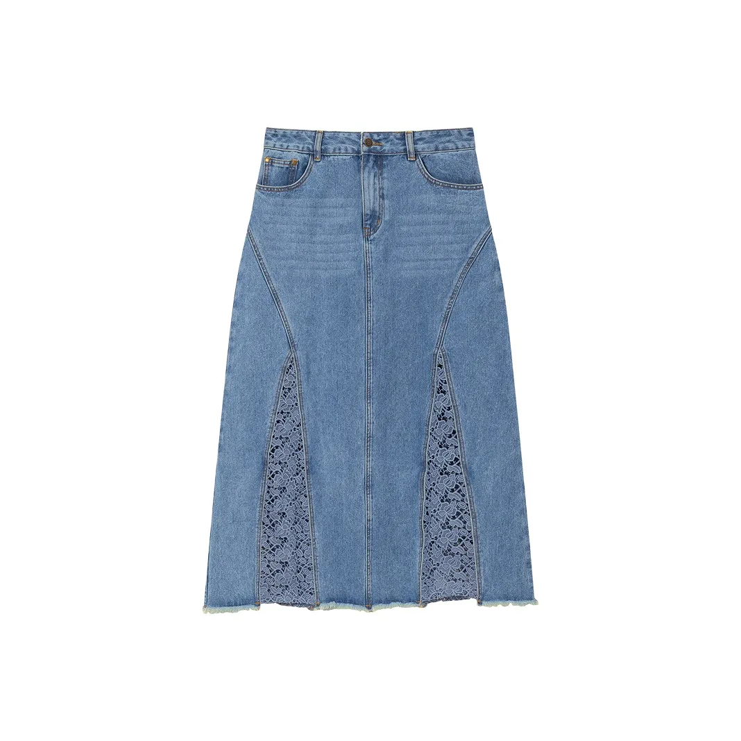 Desigual Denim Длинная Юбка Женская