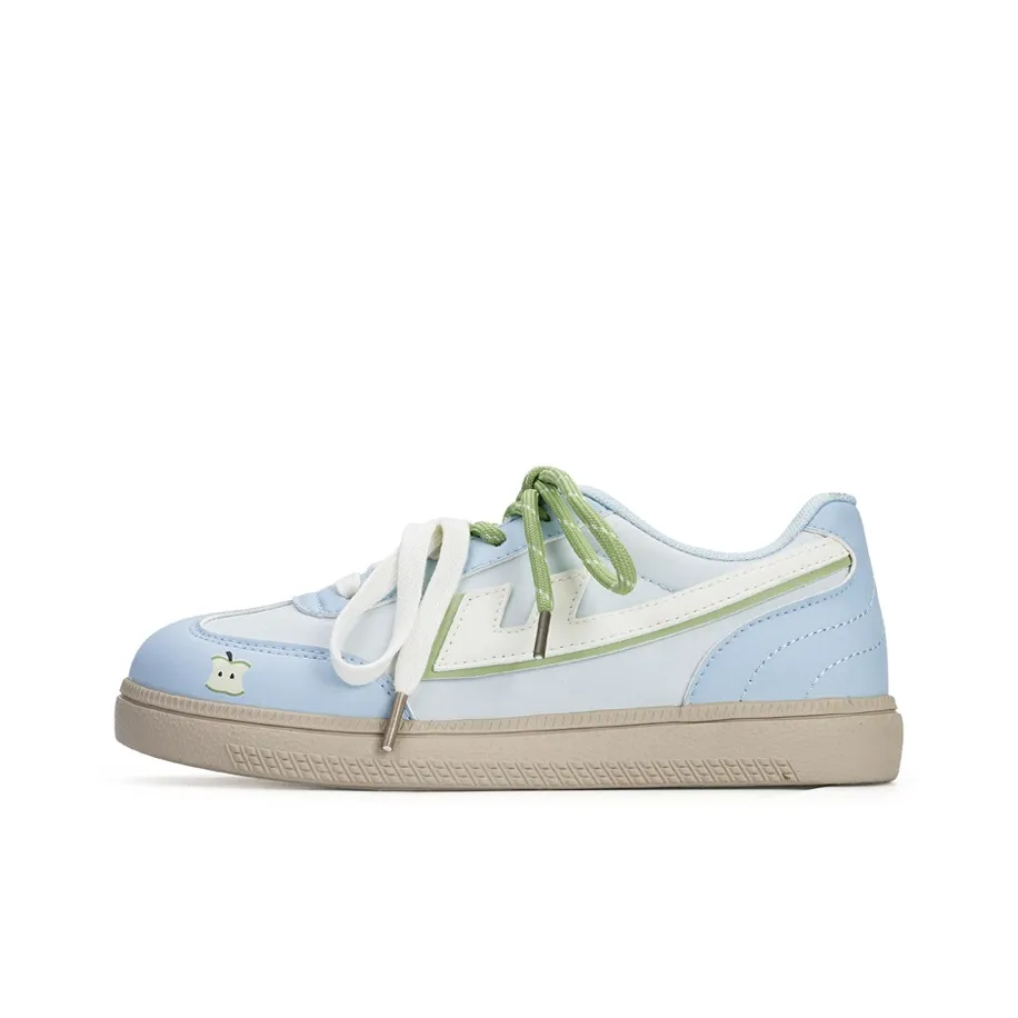 Warrior Low Топ Скейтборд Кроссовки Женские Светло-Синий Бежевый Зеленый