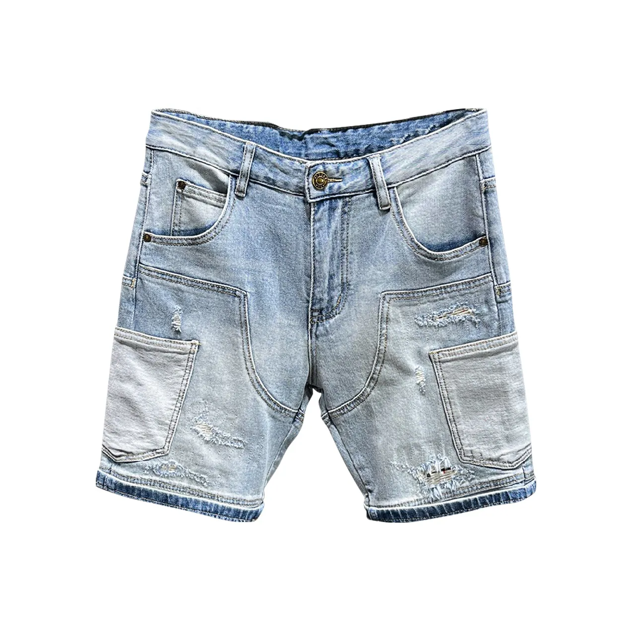 GEOGRE ALEX Светло-синие мужские джинсовые шорты