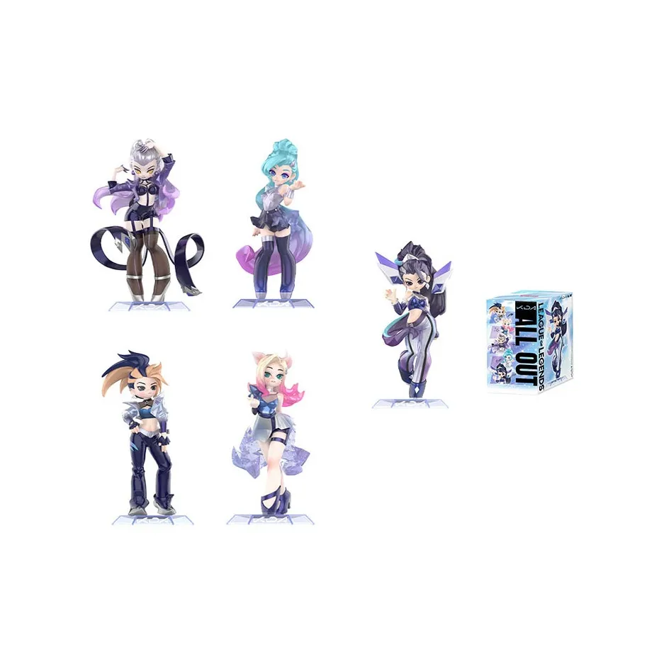 POP MART Коллаборация Edition League of Legends K DA Figure Collection Слепые коробки Один Mystery Коробка Целая коробка 5 шт