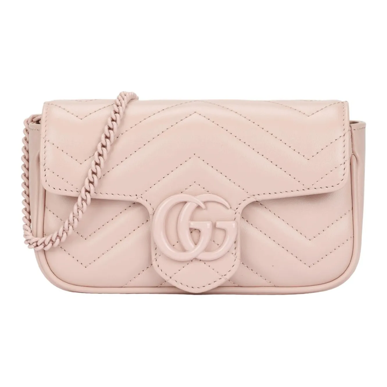 GUCCI GG Marmont Leather Flap Bag, Shoulder Bag, Crossbody Bag Extra Mini Women's Light Pink