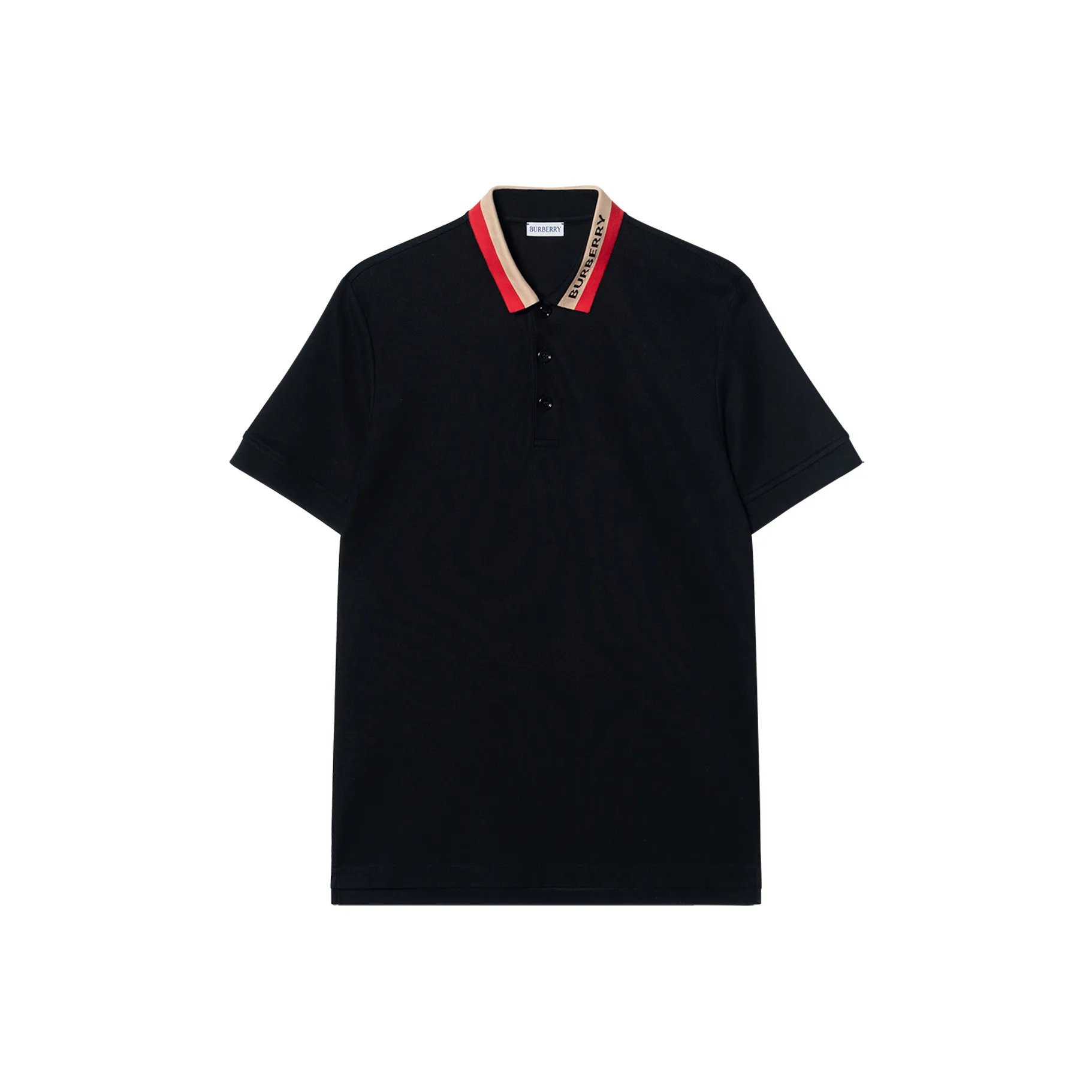 Burberry Logo Intarsia Knit Short Sleeved Polo Shirt