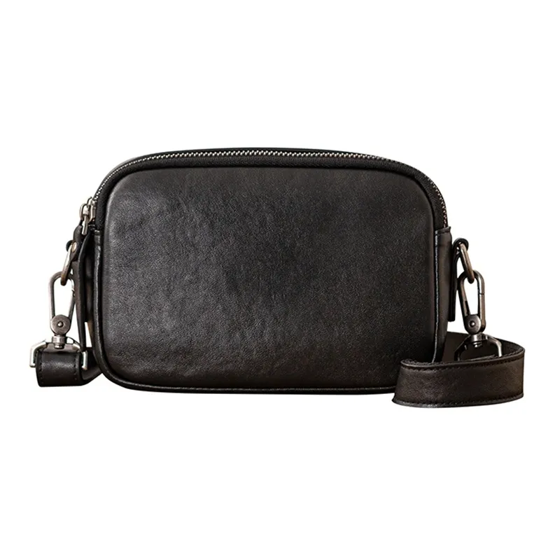 Back Step Сумка через плечо из коровьей кожи маленькая мужская черная