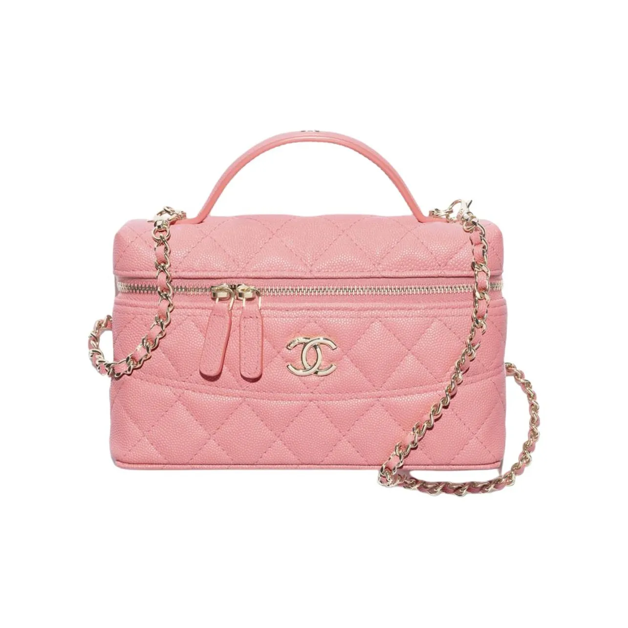 CHANEL Caviar Calfskin Shoulder Bag, Crossbody Bag, Handbag Women's Light Pink
