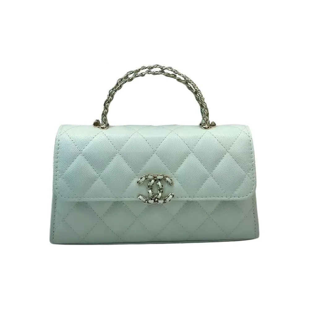 CHANEL Cow Leather Shoulder Bag, Crossbody Bag, Handbag Women's Green