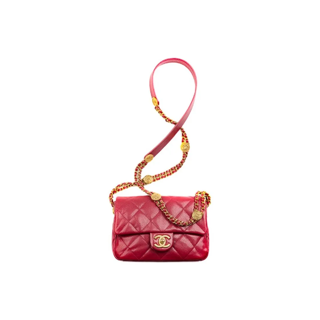 CHANEL Calfskin Shoulder Bag, Crossbody Bag Trumpets Women's