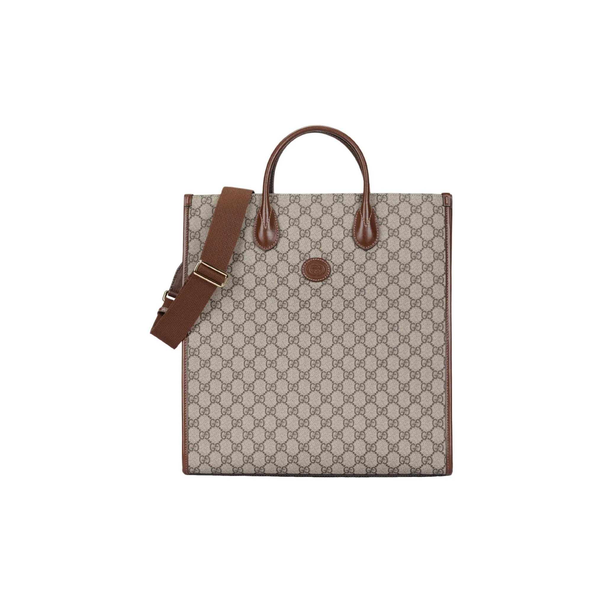 GUCCI Canvas With Leather Canvas Bag, Tote Bag, Shopping Bag, Shoulder Bag, Crossbody Bag, Handbag Medium Size Unisex