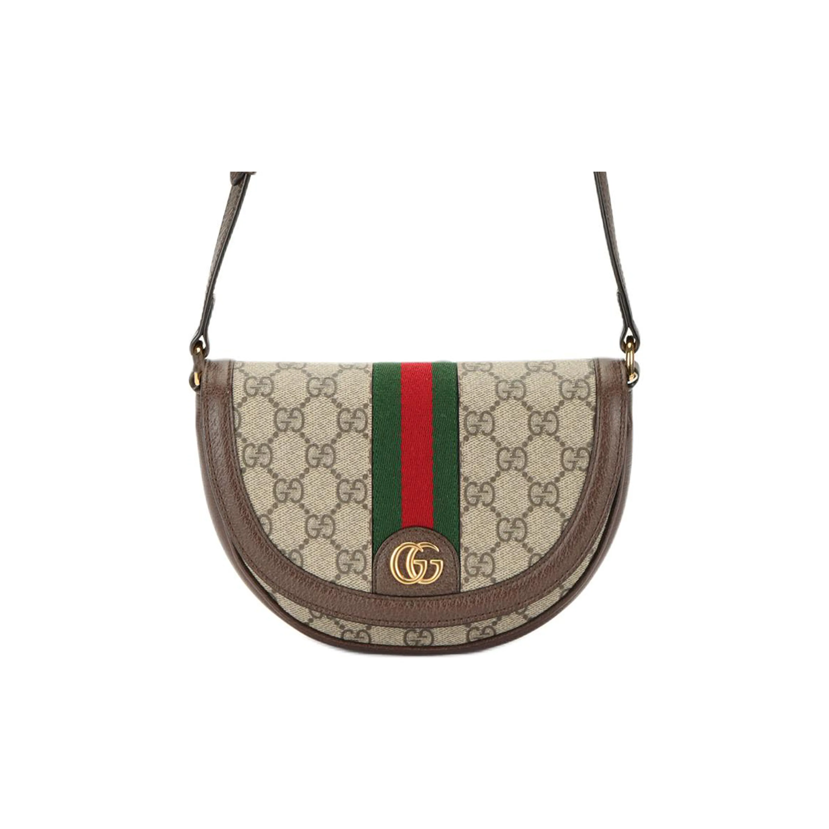 GUCCI Ophidia Canvas With Leather Shoulder Bag, Crossbody Bag Mini Women's Brown