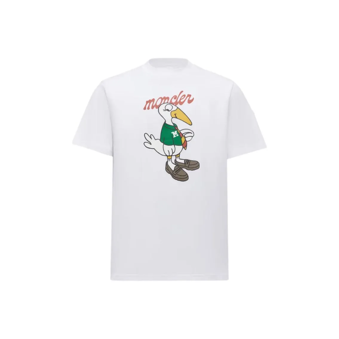 Moncler Талисман Логотип Хлопок T-Рубашка T-Рубашка Мужская Белая