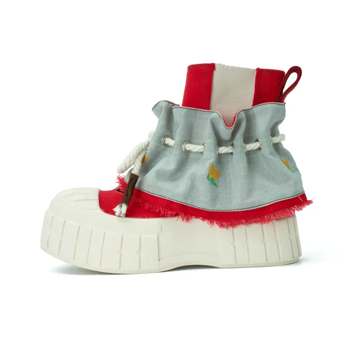 HEIPA Модный бренд Модный Универсальный Рваные Модная одежда Foldover Ботинки Предосенние Ботильоны Женские Красный