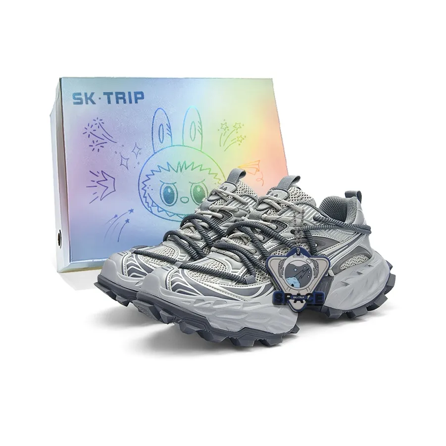 SK.TRIP Cushioning, Abrasion Resistant, Breathable, Coverage, Support Low Top Chunky Sneakers Unisex Box