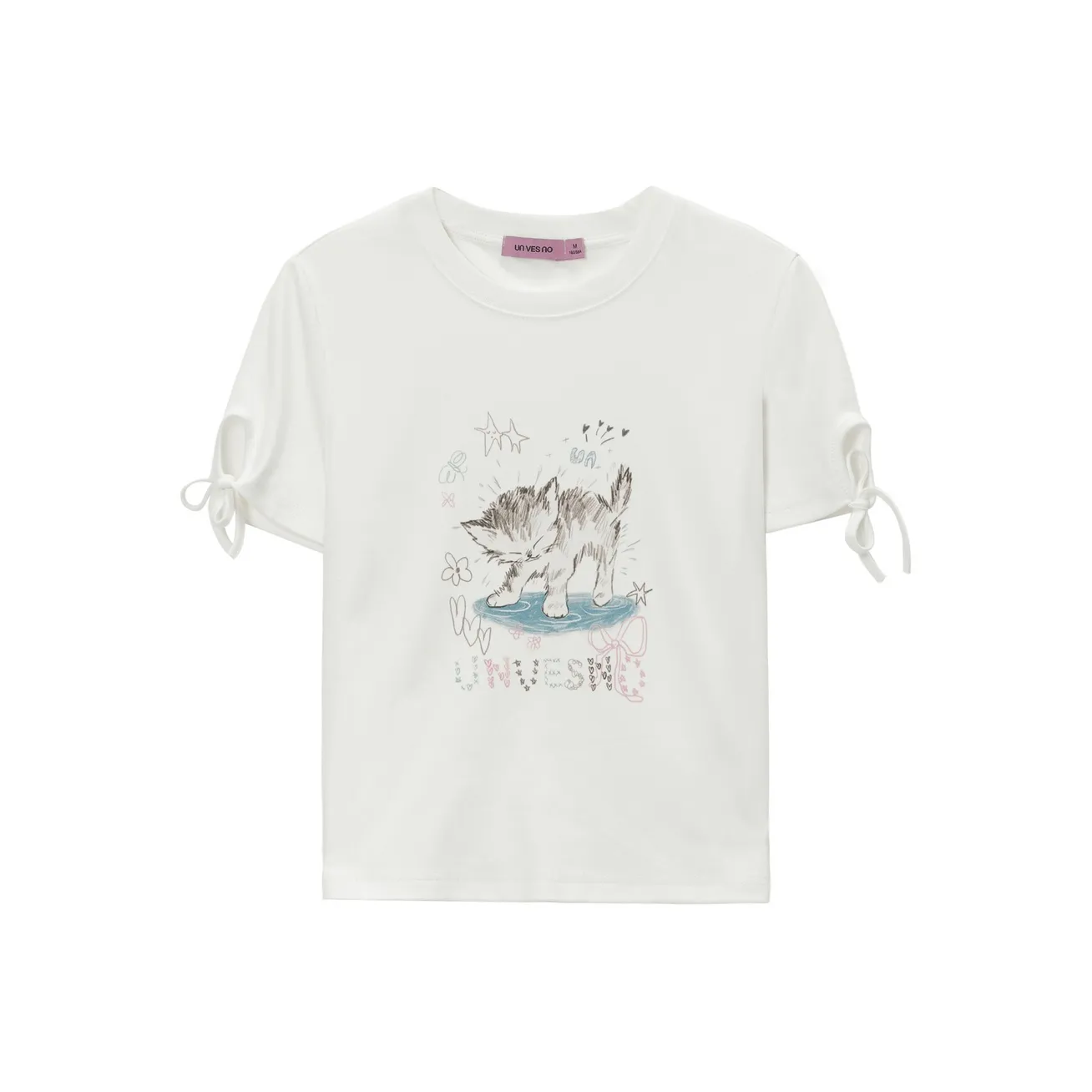 UNVESNO Plain White Бумага Женские Футболки