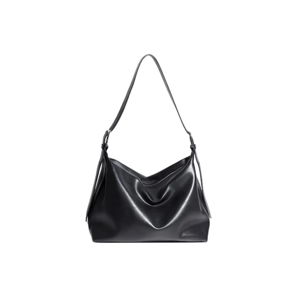 SHIZIYOUA Microfiber Leather Shoulder Bag Medium Men's Black SHIZIYOUA Микрофибра Кожа Плечевая Сумка Средняя Мужская Черная