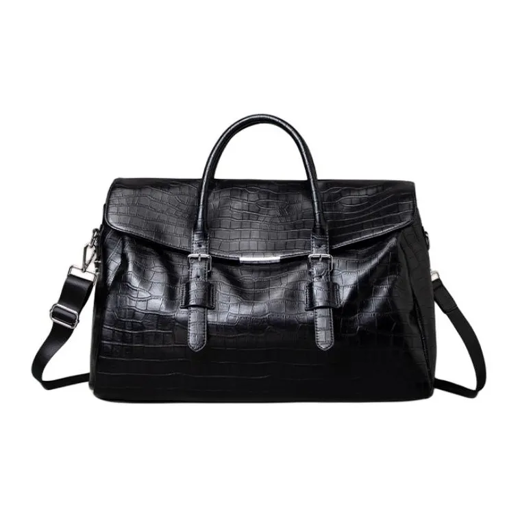 SHIZIYOUA Сумка из коровьей кожи большая мужская черная