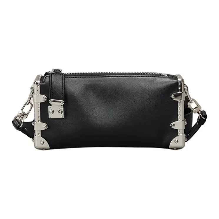 SHIZIYOUA Сумка через плечо из натуральной коровьей кожи маленькая мужская черная