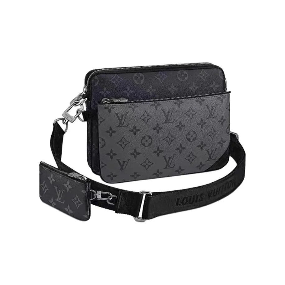 LOUIS VUITTON Trio Messenger Monogram Eclipse Reverse Gray