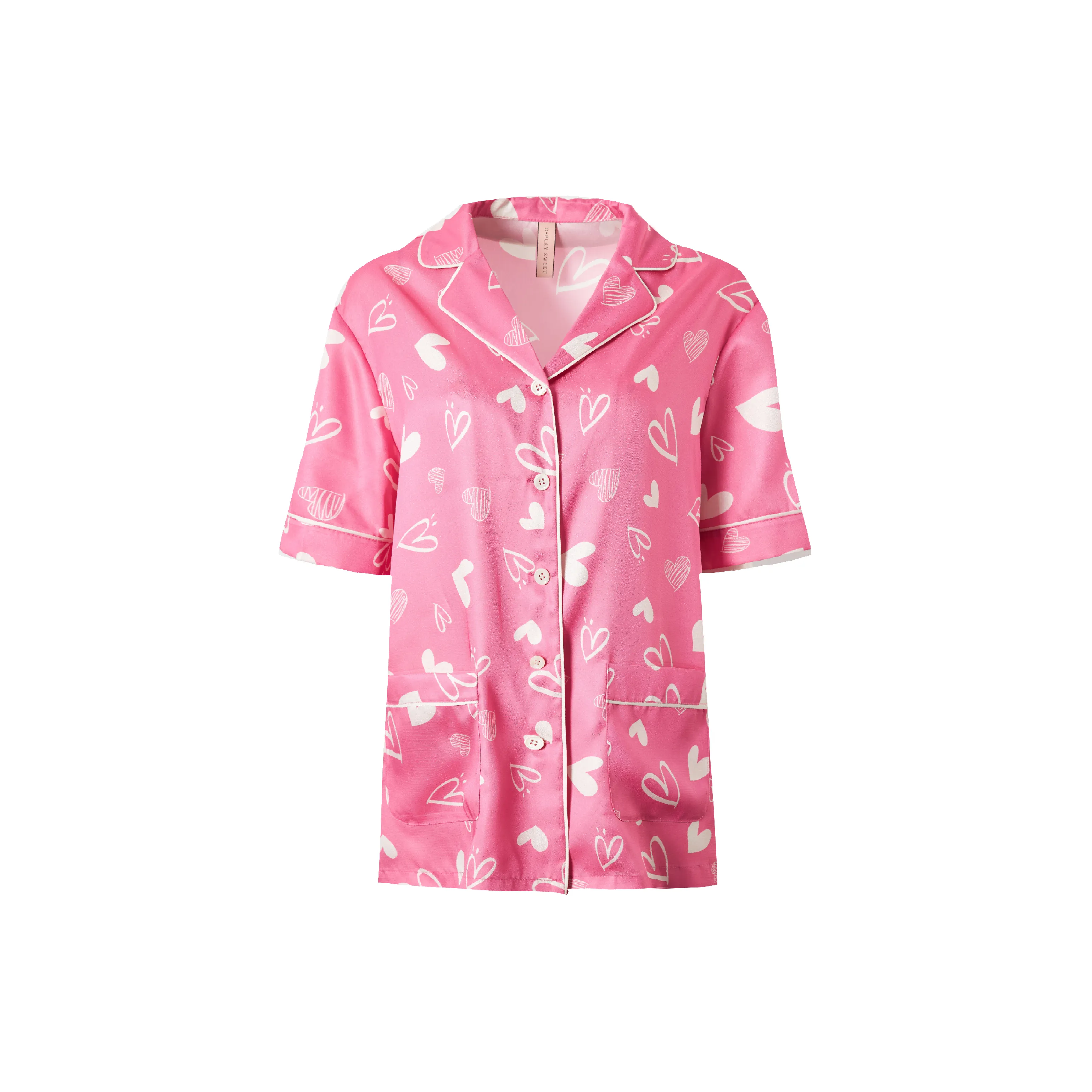 DPLAY SWEET Foundation White Love Сердце Женские Пижамные верхние части