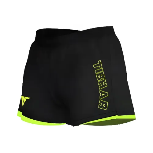 TIBHAR Черный Неоновый зеленый Мужские спортивные шорты