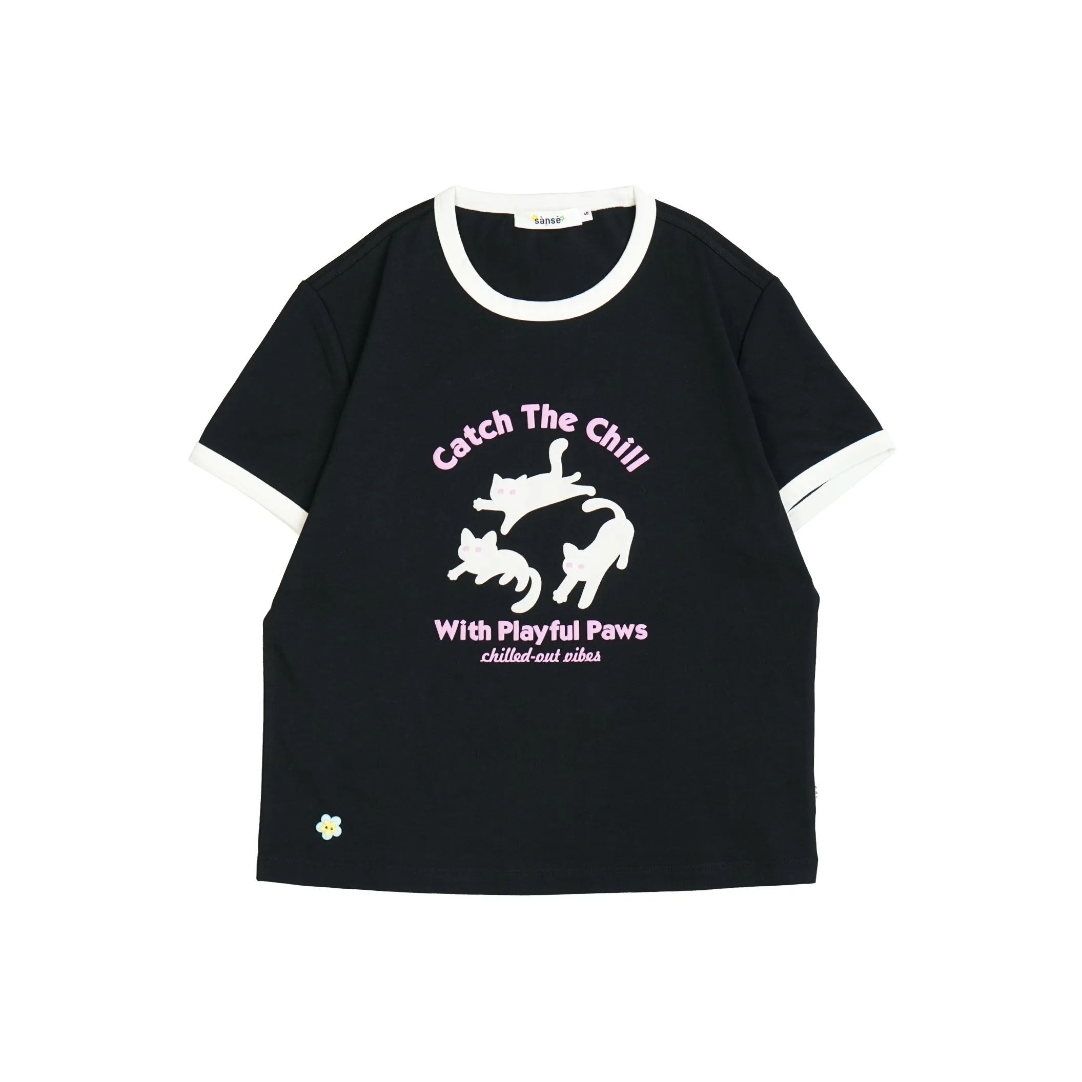 Sanse Стандартный Дышащий Удобный Маленький Цветок Топ Женский