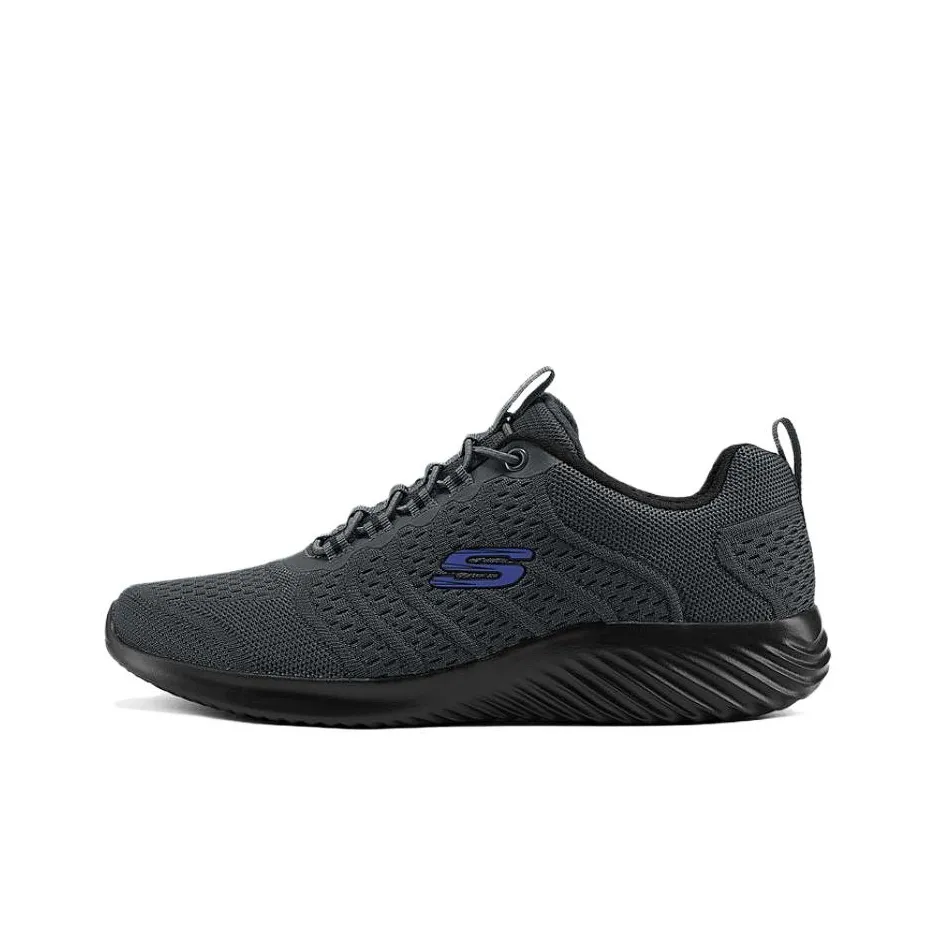 Skechers Bounder Износостойкие Дышащие Низкие Беговые кроссовки Мужские Серый Черный