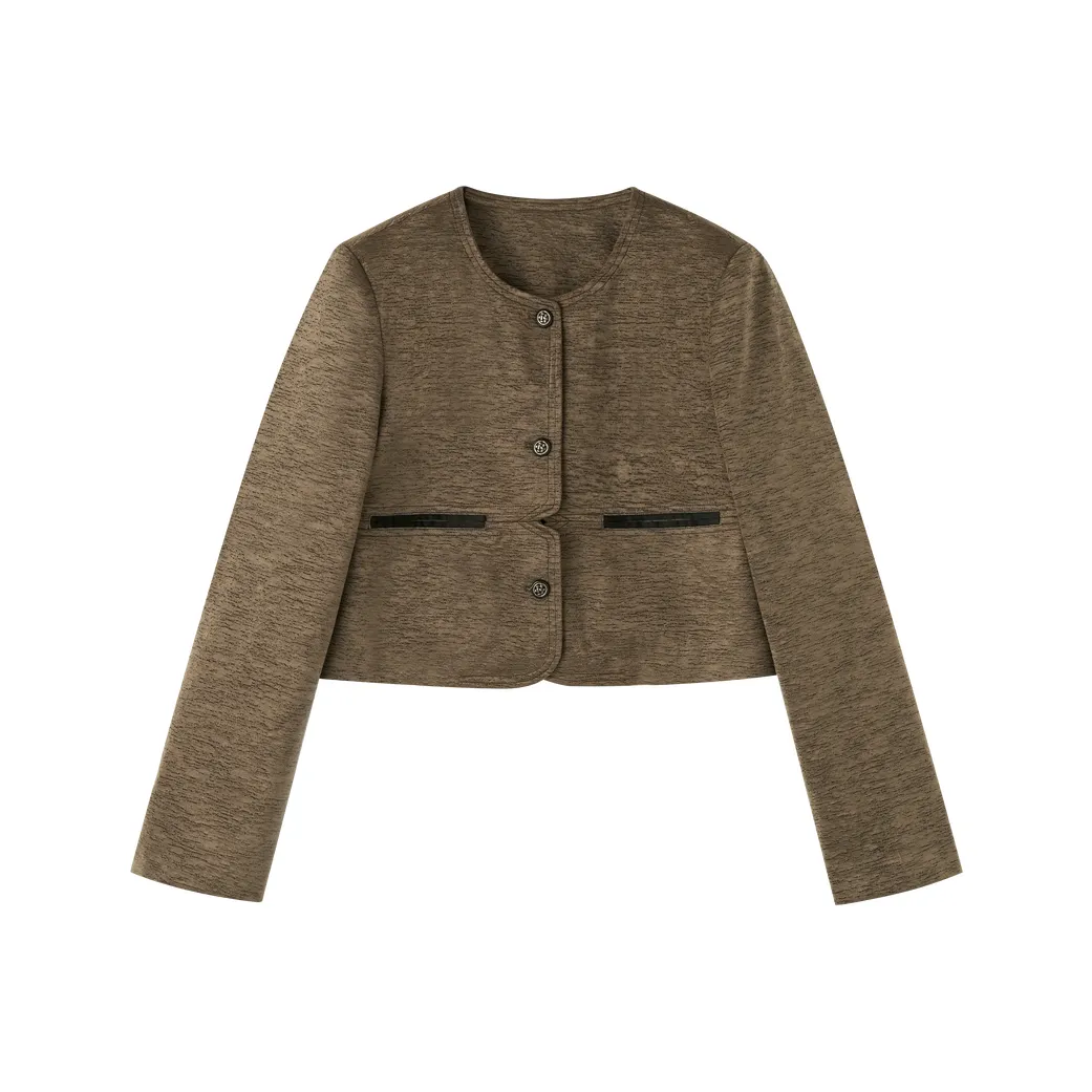 SHUXI Cropped Coat Women's Oil Gourd