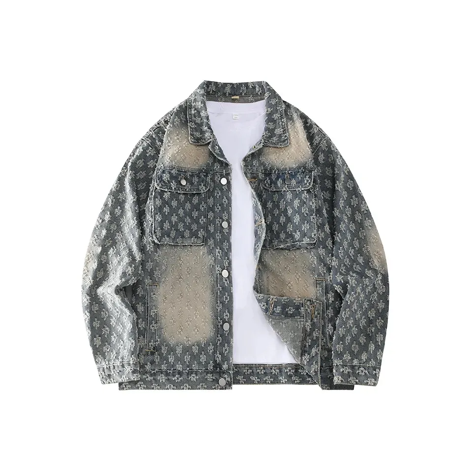 ENPofficial Весна And Осенний Деним Куртка Промытый CHANEL Inspired Жаккард Парный Рабочий стиль Рубашка Унисекс