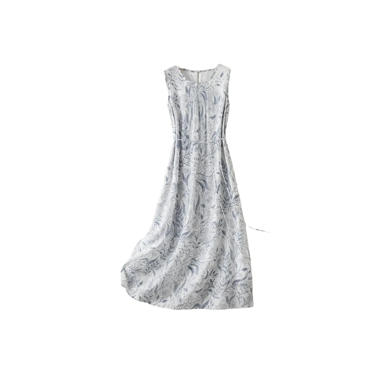 IHIMI Голубой цвет чистой воды Принт Женские Платья без рукавов