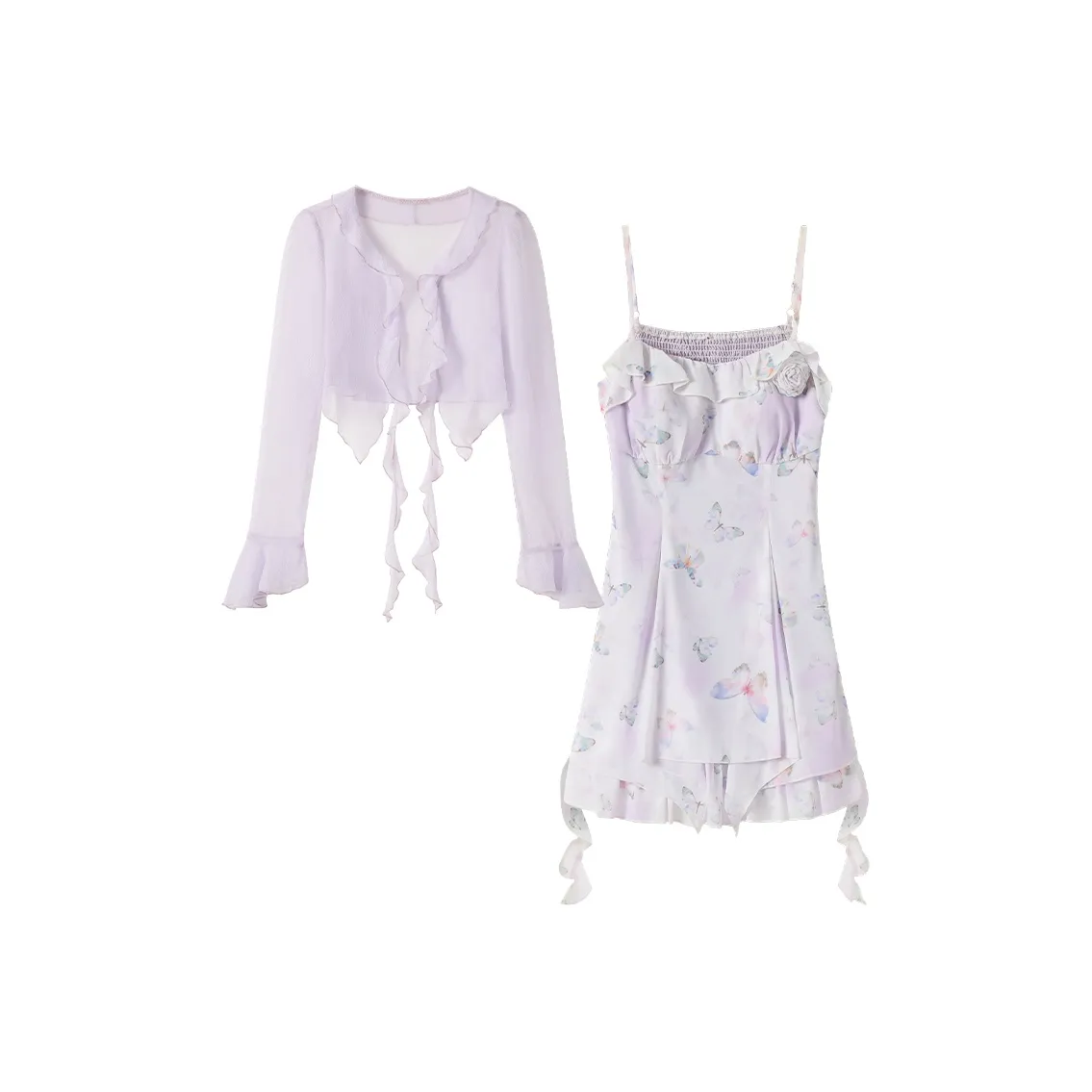 fabric pig Фиолетовый кардиган + платье-камзол женские комплекты с юбкой