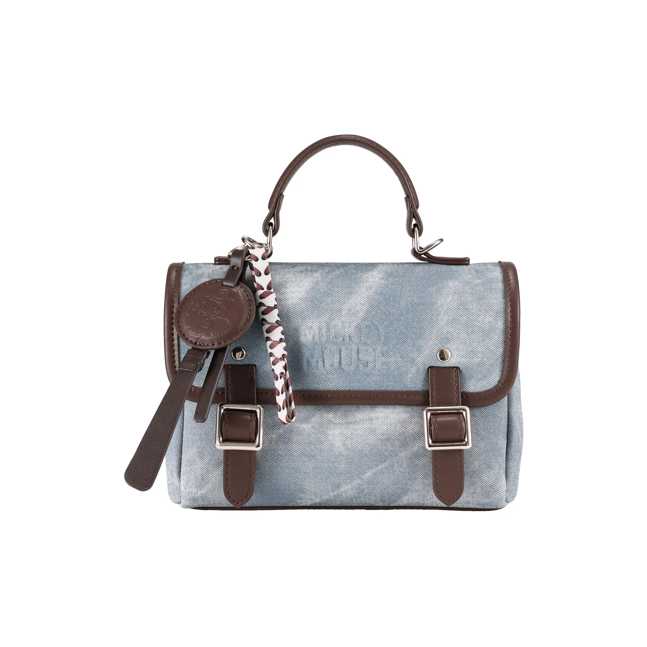 Disney Mickey Series ПУ (полиуретан) Двойная плечевая сумка через плечо женская джинсово-синий