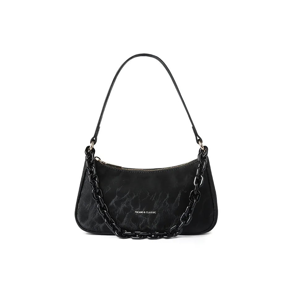 TUCANO PU With Leather Handheld Crossbody Bag, Shoulder Bag Women's Hepburn Black