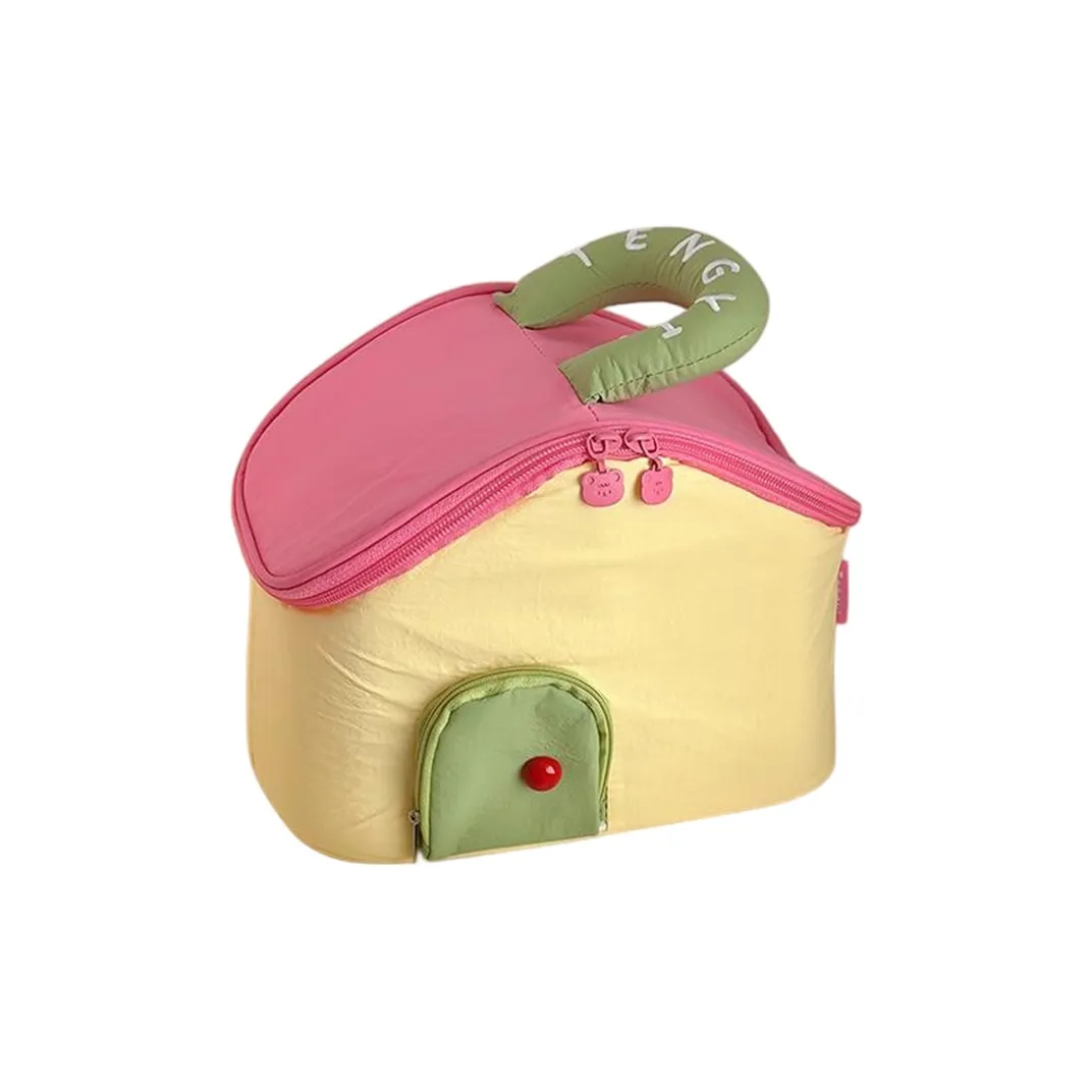 Kemaid Дофаминовая одежда Цветовой блок Cottage Makeup Bag с большой емкостью портативный мешок для хранения косметики