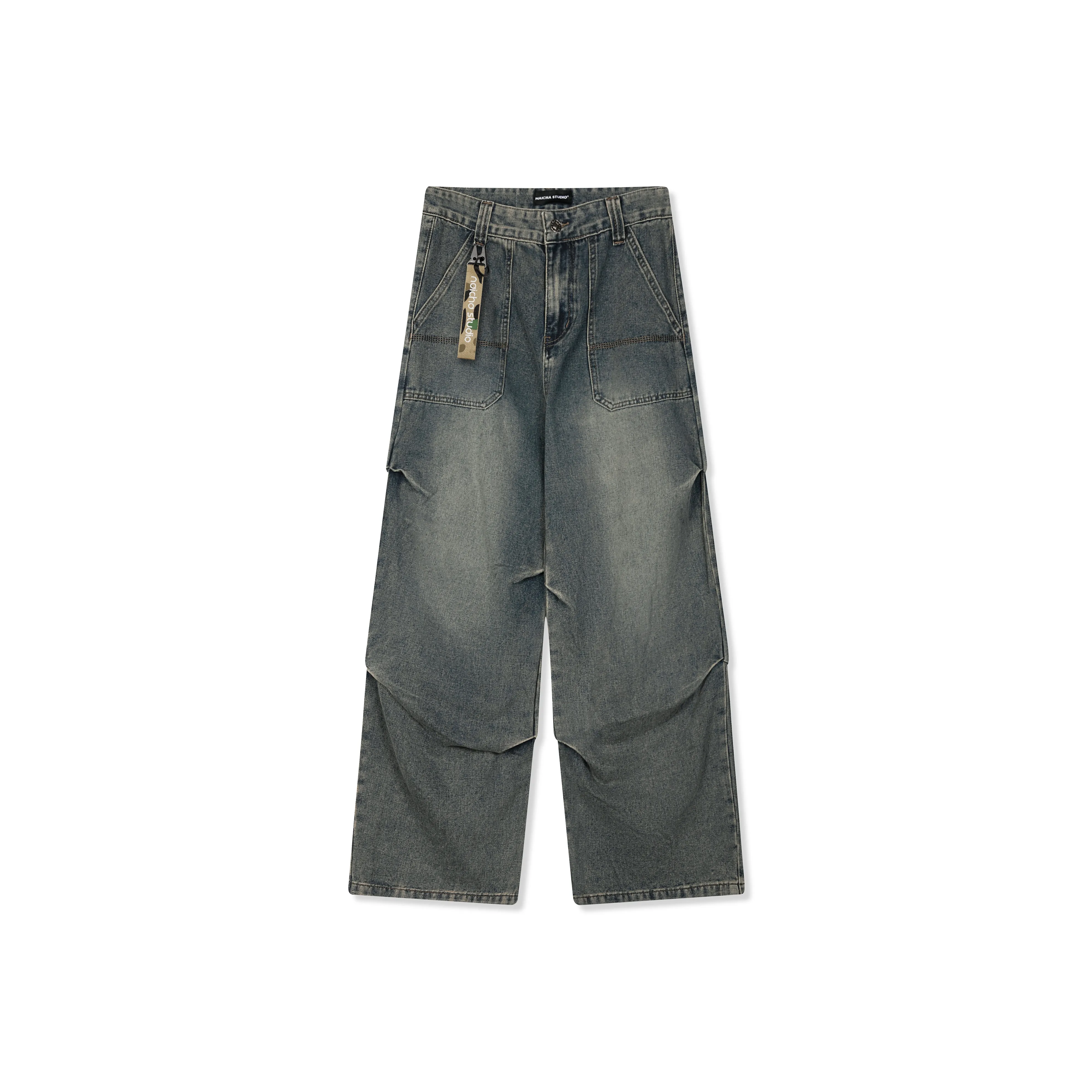 NAICHA STUDIO Джинсы Унисекс Черный Серый