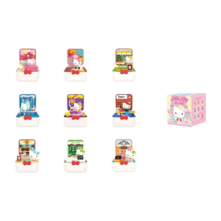 POP MART Hello Kitty Hello Kitty DELICIOUS Town Collection Слепые коробки Один Mystery Коробка Целая коробка 8 шт