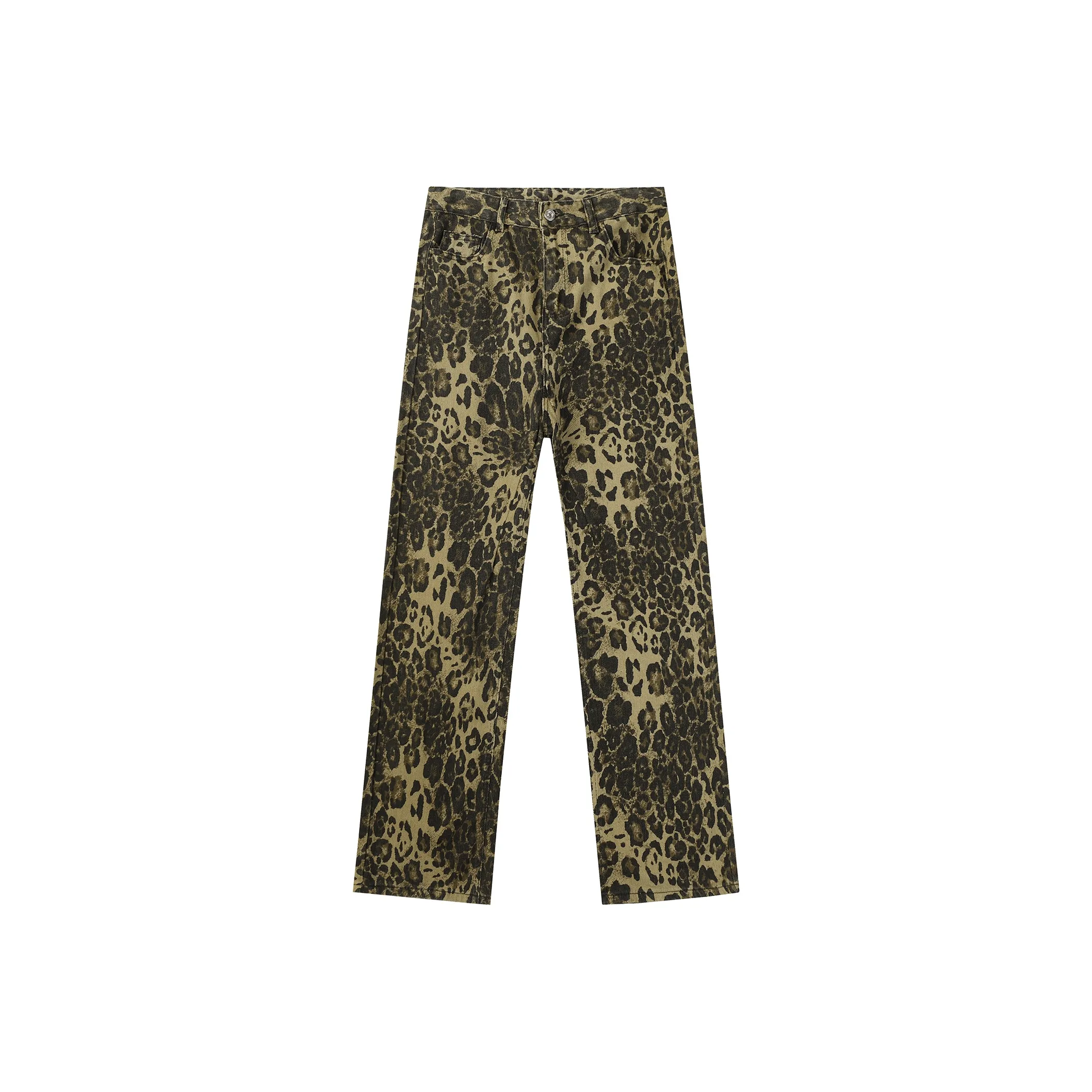 ELCORO Леопардовый принт Унисекс Джинсы
