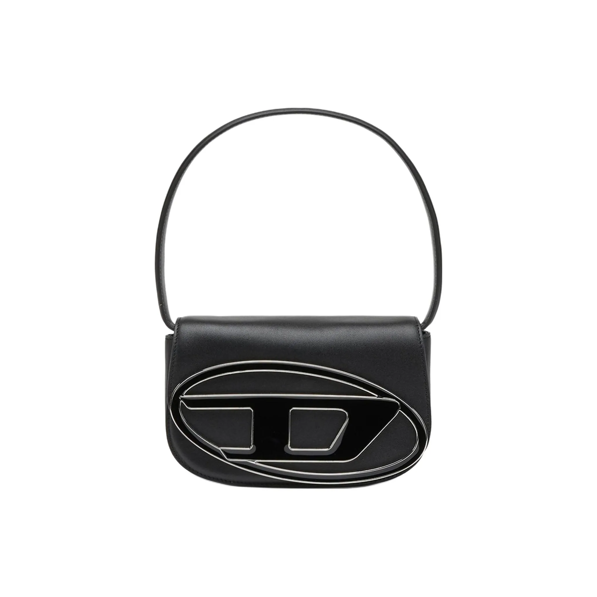 DIESEL 1DR-Iconic Nappa Leather Shoulder Bag Black