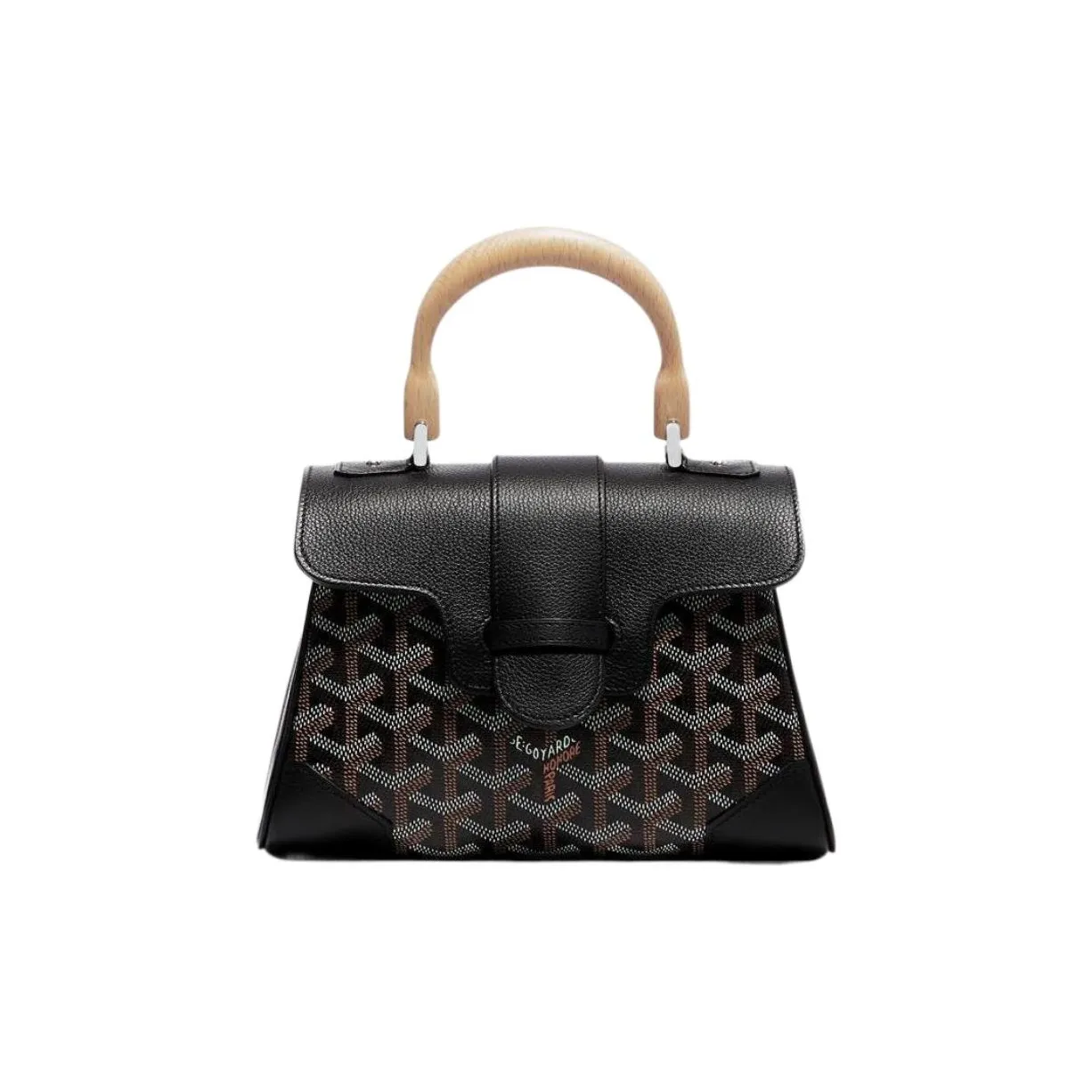 GOYARD Saigon Beech Wood Canvas With Calfskin Mini Bag, Lady's Bag, One Shoulder Handbag Mini Women's Multicolor