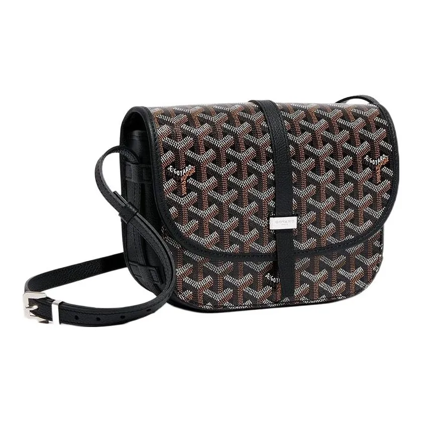 GOYARD Belvédère Canvas With Leather Flap Messenger Bag Shoulder Bag, Crossbody Bag Unisex