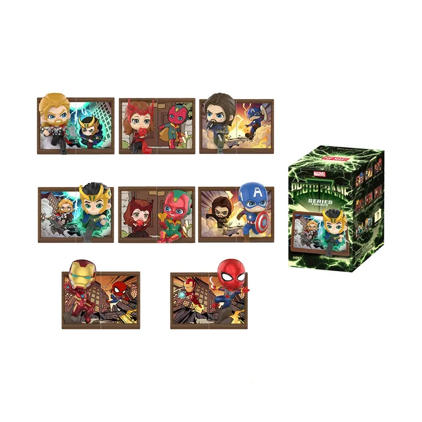 POP MART Коллаборация Marvel Photo Frame Коллекция Слепые Коробки Один Mystery Коробка Целая Коробка 8 шт