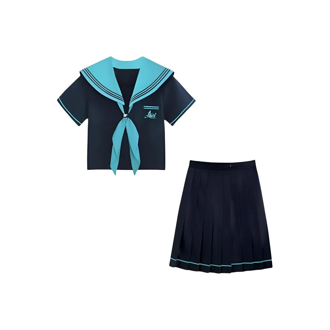 DOSOHEB Двухкомпонентный Набор [Матроска с Шарфом Кольцо Пряжка + Юбка] Женская Униформа