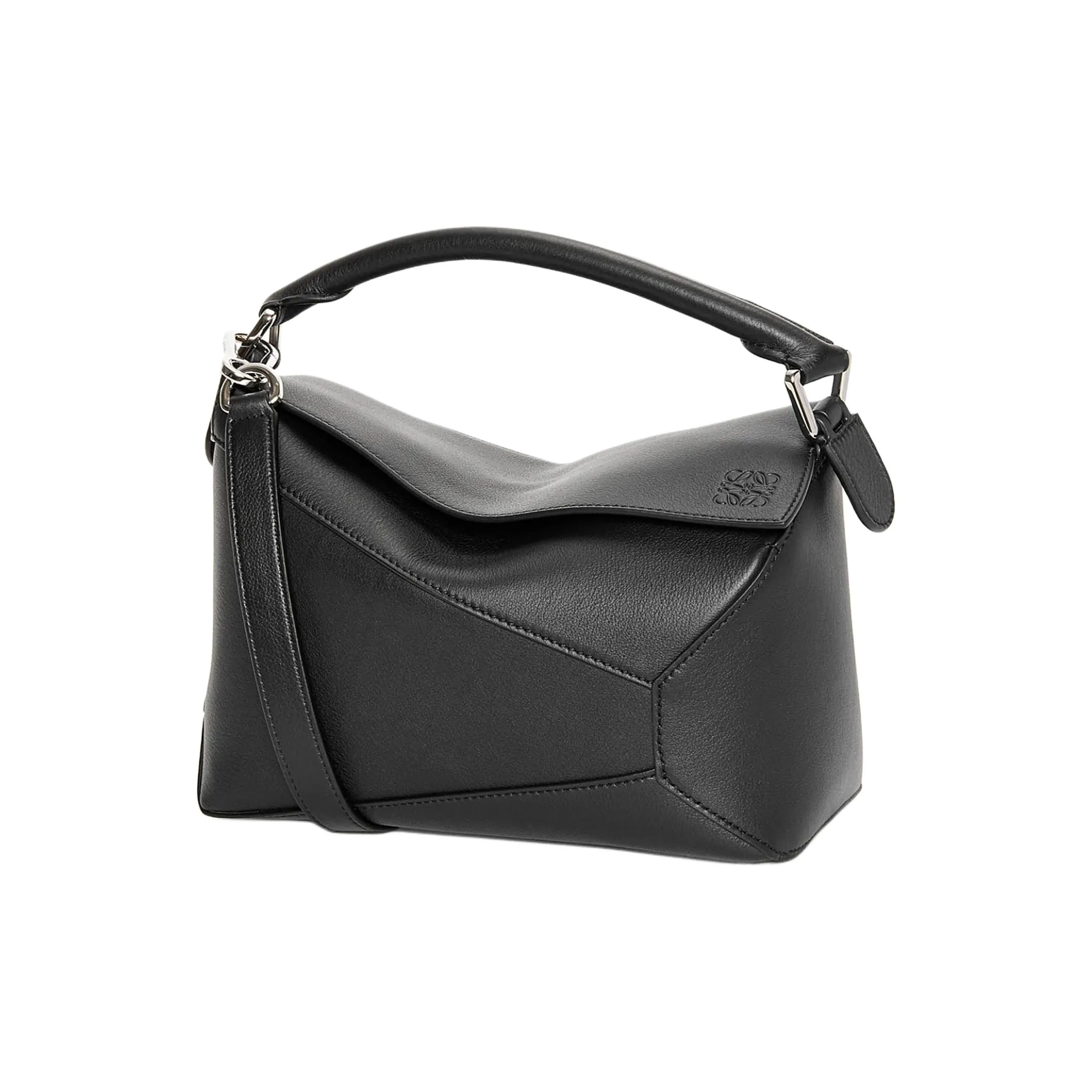 LOEWE Puzzle Cow Leather Handbag, Shoulder Bag, Crossbody Bag Trumpets Women's Black