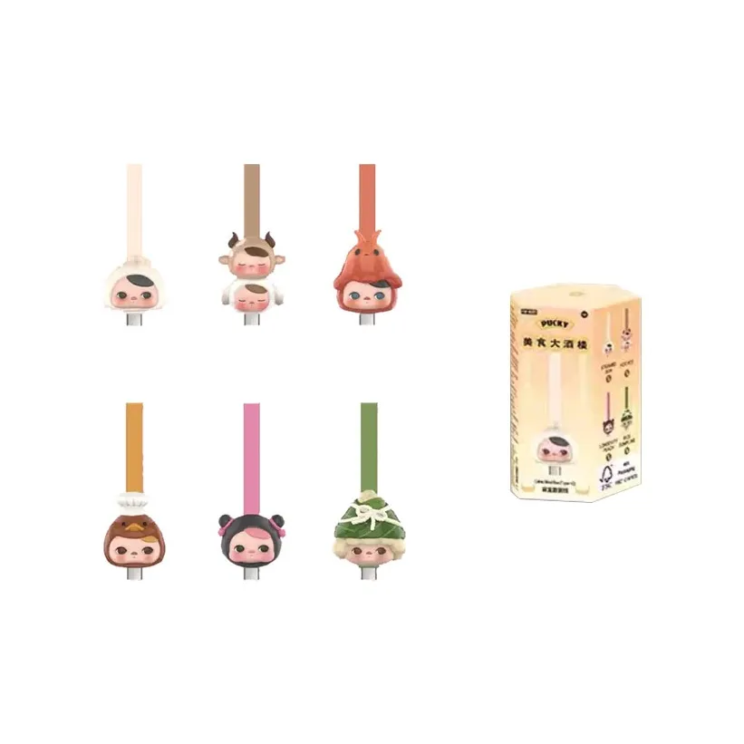 POP MART PUCKY Elf Gourmet Restaurant Collection, Cable Mystery Boxes Single Mystery Box/Full Box 6 Pcs