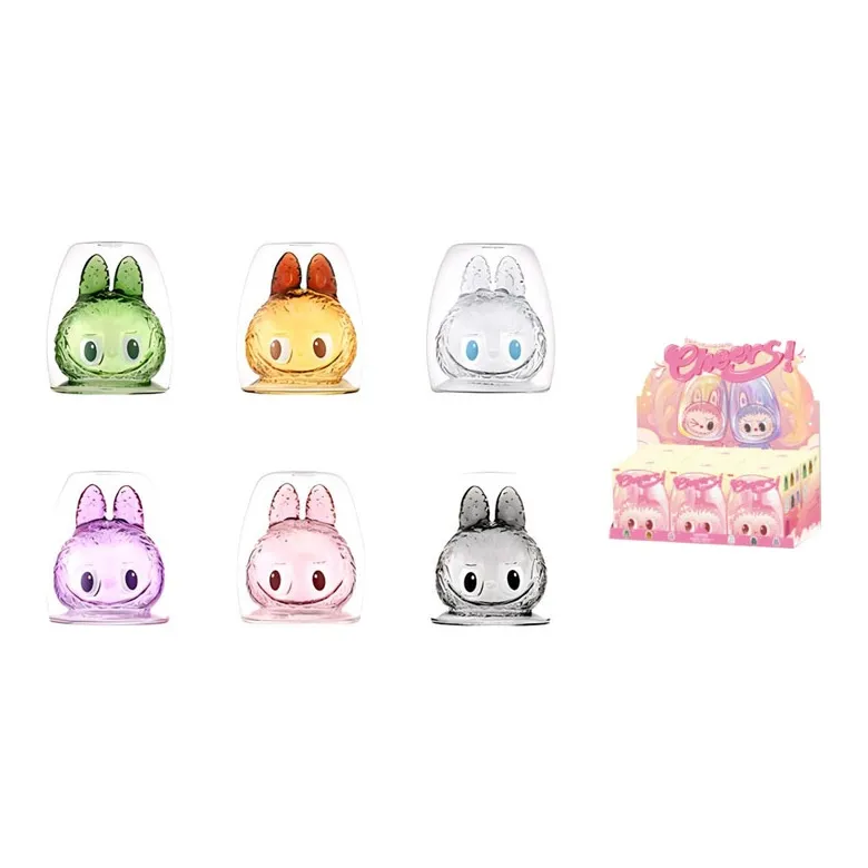 POP MART THE MONSTERS CHEERS Коллекция Двойной Layer Стекло Чашка Слепые коробки Один Mystery Коробка Целая коробка 6 шт