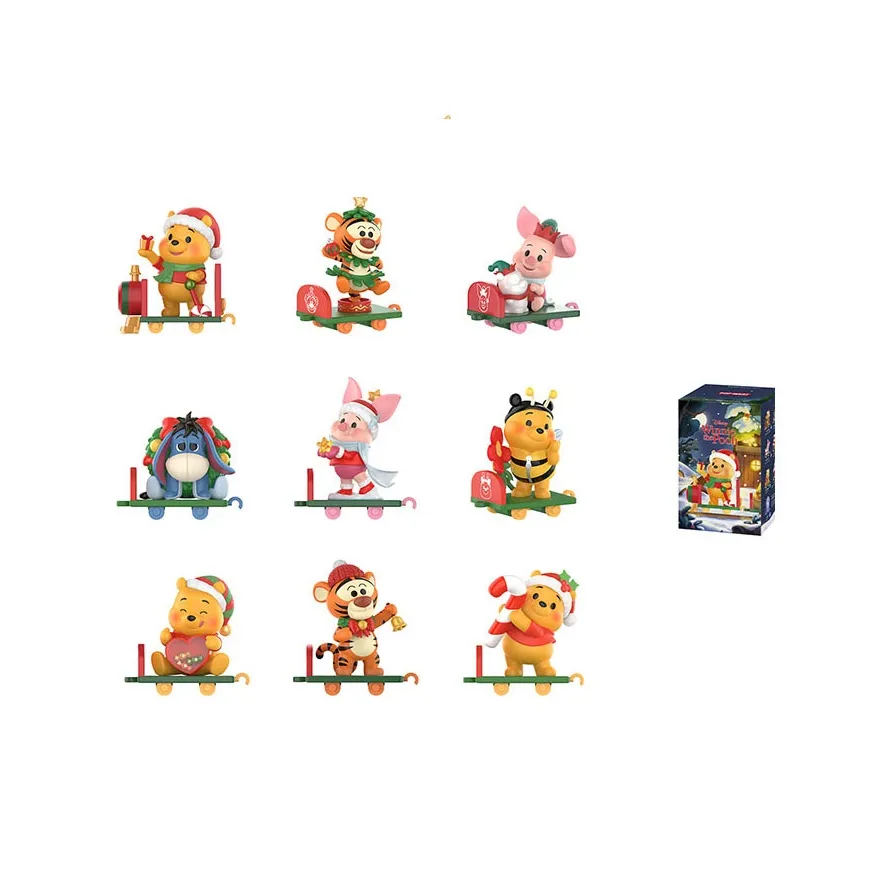 POP MART Коллаборация X Disney Winnie The Pooh DELIVERY Коллекция Фигурка Слепые Коробки Один Blind Коробка Целая Коробка 9 шт