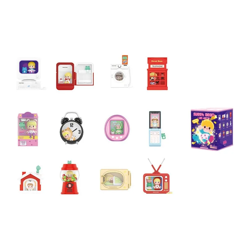 POP MART Маленький Sweet Bean I Am Here Коллекция Слепые коробки Один Mystery Коробка Целая коробка 12 шт