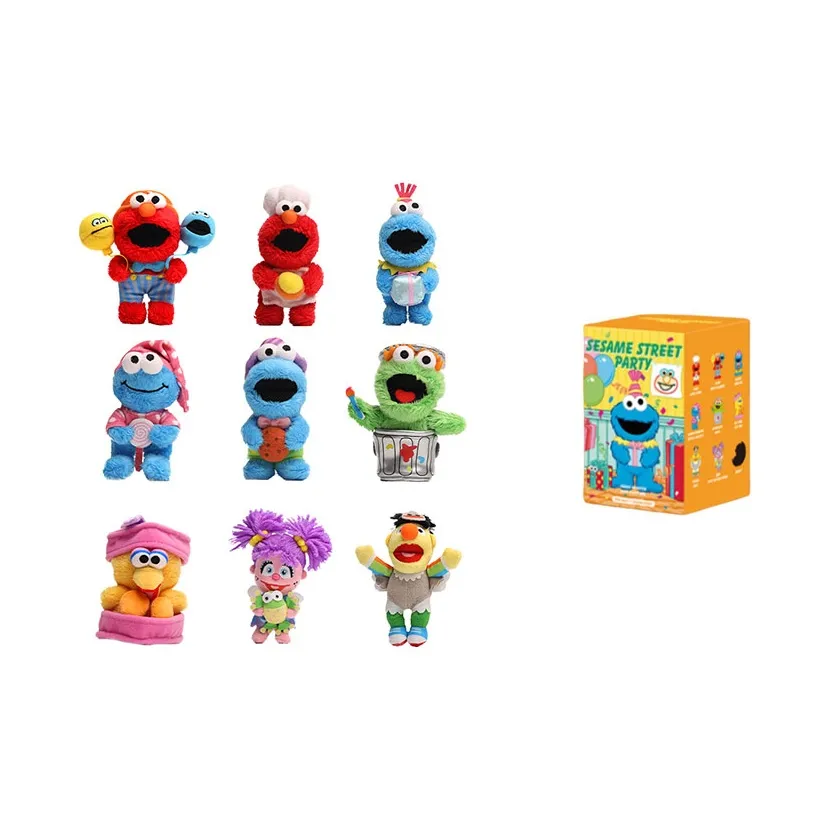 POP MART Коллаборация Edition Улица Сезам Персонажи Sesame Street Party Плюшевый Брелок Слепые Коробки Один Blind Коробка Целая Коробка 9 шт